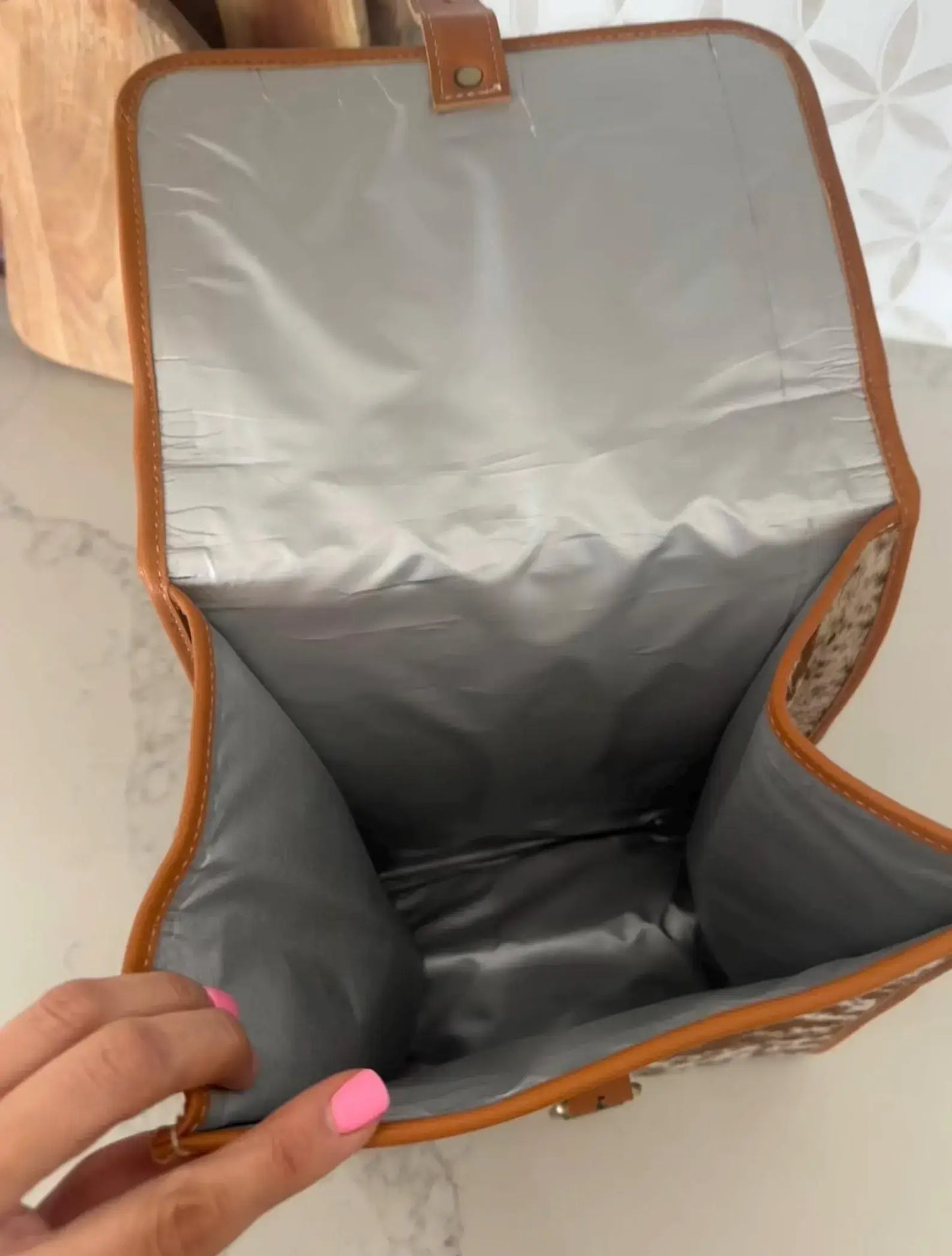 COWHIDE LUNCH BAG - Genuine Hair On cowhide | LeatherÂ
