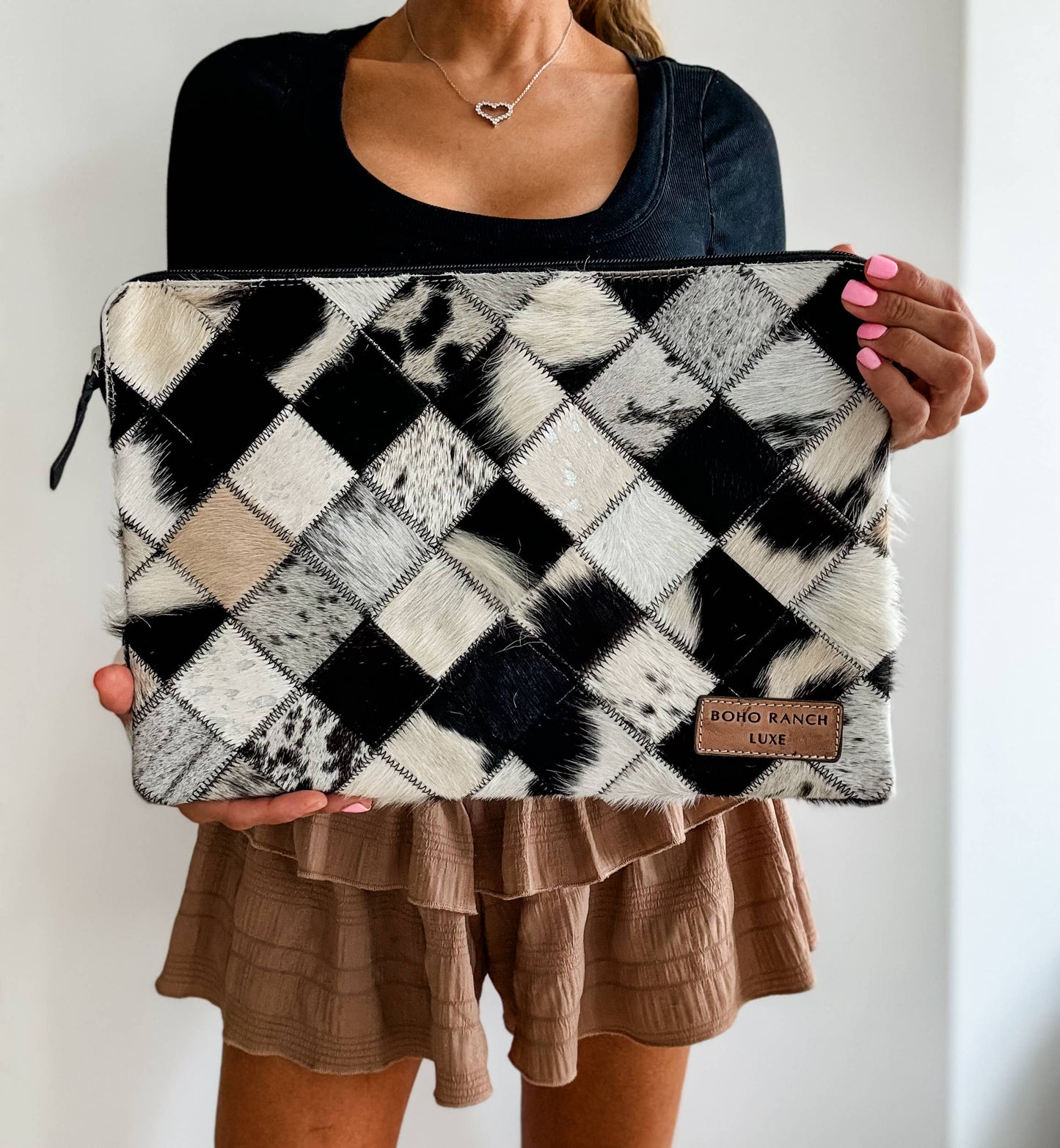 LUXE LAPTOP sleeve computer bag hairon cowhide