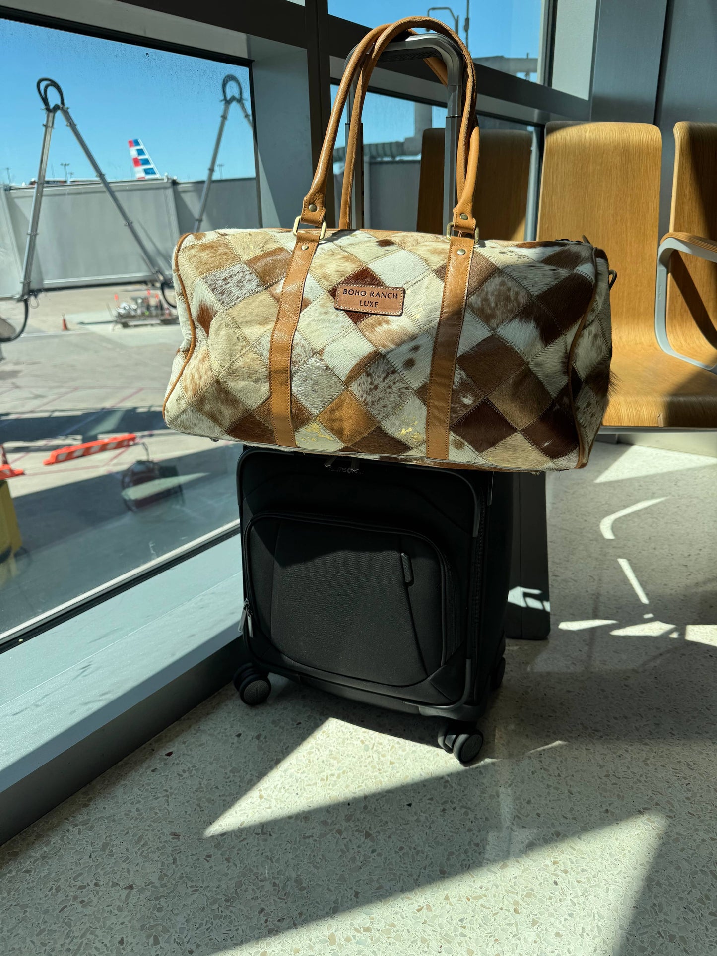 Weekender Leather HairOn Cowhide Travel Bag