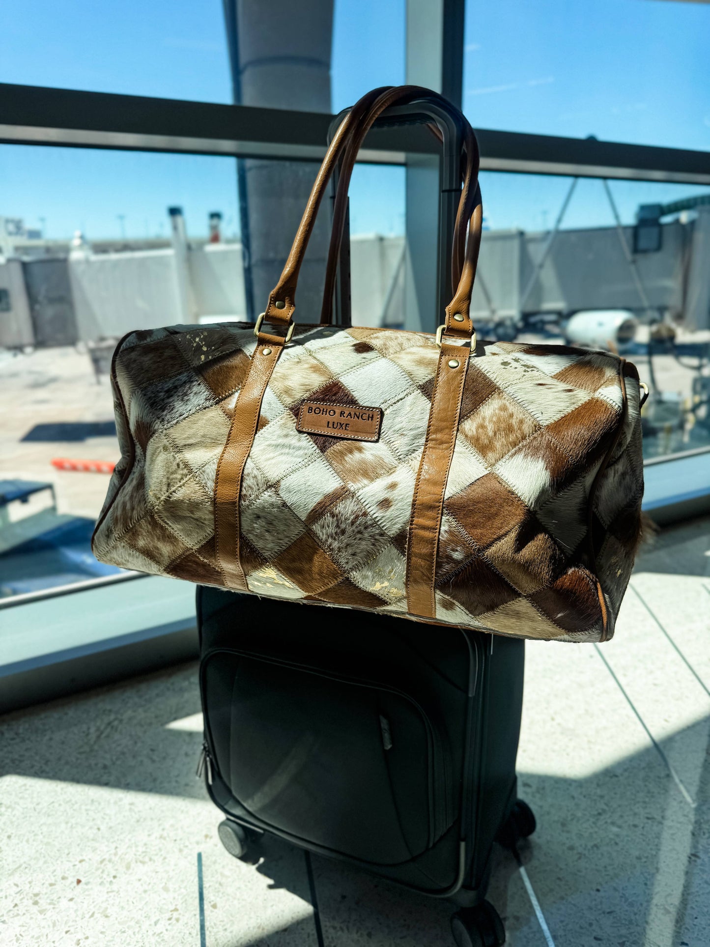 Weekender Leather HairOn Cowhide Travel Bag