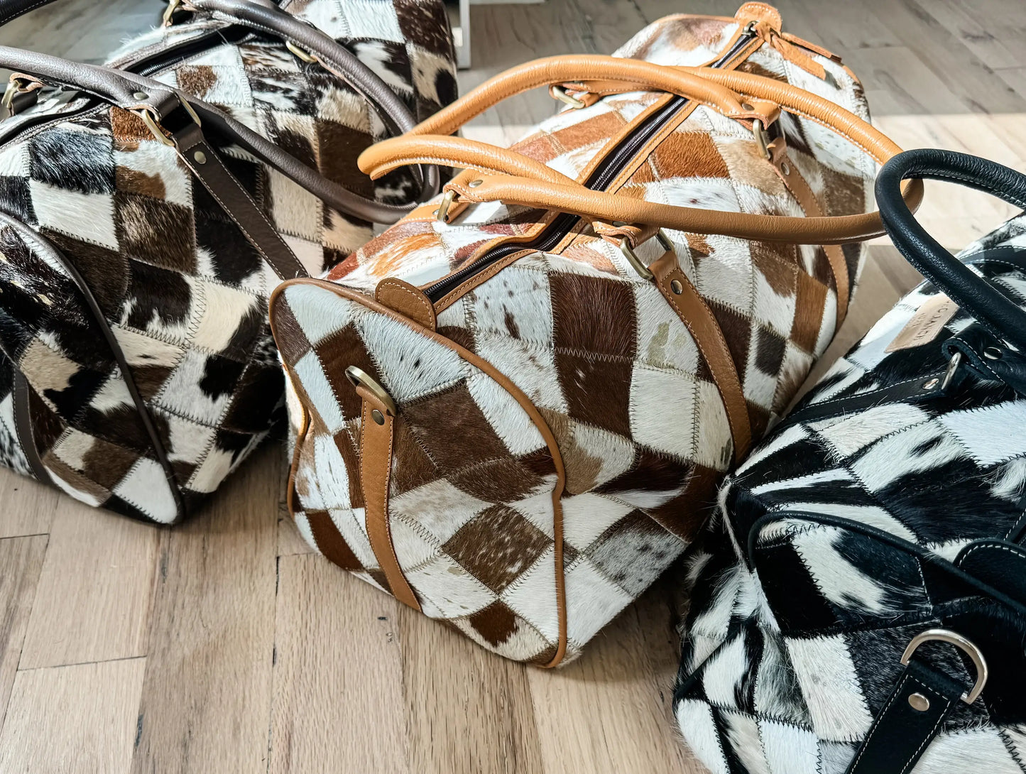 Weekender Leather HairOn Cowhide Travel Bag